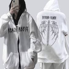 Skelett Huvtröja Y2K Harajuku - Oversized Gotisk Streetwear